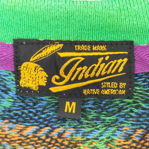 インディアン INDIAN ネイティブ柄 コンチョ ヘンリーネックTシャツ メンズ JPN:M