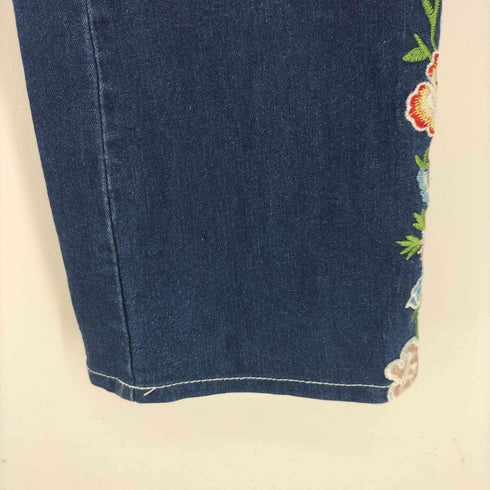花柄刺繍 フレアデニムパンツ レディース JPN:S