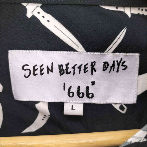 SEEN BETTER DAYS 666 総柄 ナイフプリント レギュラーカラーシャツ メンズ import:L