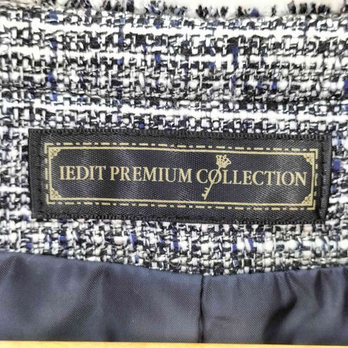 IEDIT PREMIUM COLLECTION ノーカラーツイードジャケット レディース LL