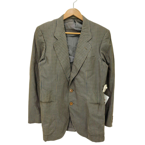 エルメネジルドゼニア Ermenegildo Zegna pure silk100 2Bチェックテーラードジャケット メンズ