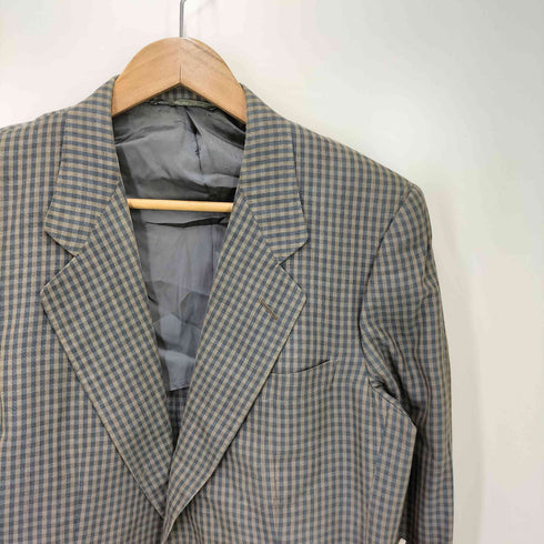 エルメネジルドゼニア Ermenegildo Zegna pure silk100 2Bチェックテーラードジャケット メンズ