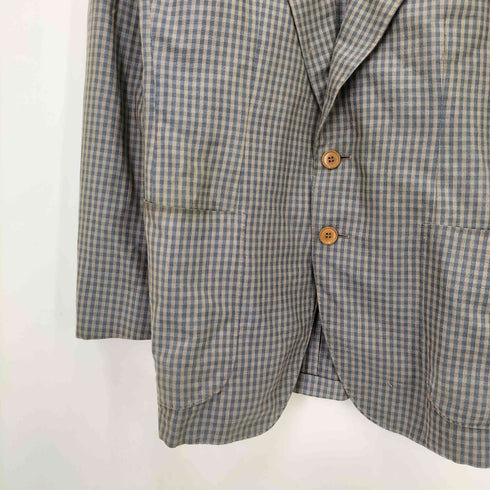 エルメネジルドゼニア Ermenegildo Zegna pure silk100 2Bチェックテーラードジャケット メンズ