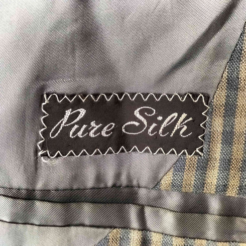 エルメネジルドゼニア Ermenegildo Zegna pure silk100 2Bチェックテーラードジャケット メンズ