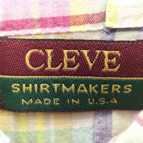 クリーブ CLEVE USA製 パッチワーク ボタンダウンシャツ メンズ