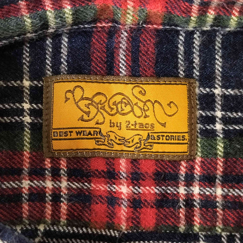 ブラウンバイツータックス BROWN by 2-tacs ボタンダウンチェックネルシャツ メンズ JPN:S