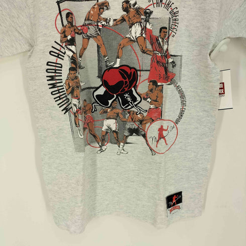 ナツメグ NUTMEG 90S シングルステッチ USA製 ボクシング 刺繍 プリント クルーネックTシャツ メンズ import:L