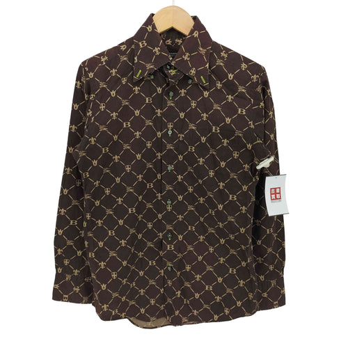 バーバリーブラックレーベル BURBERRY BLACK LABEL ホース モノグラム ボタンダウン L/S シャツ メンズ JPN:1