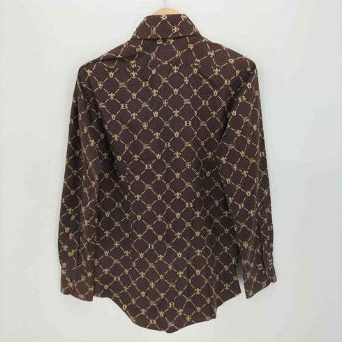 バーバリーブラックレーベル BURBERRY BLACK LABEL ホース モノグラム ボタンダウン L/S シャツ メンズ JPN:1