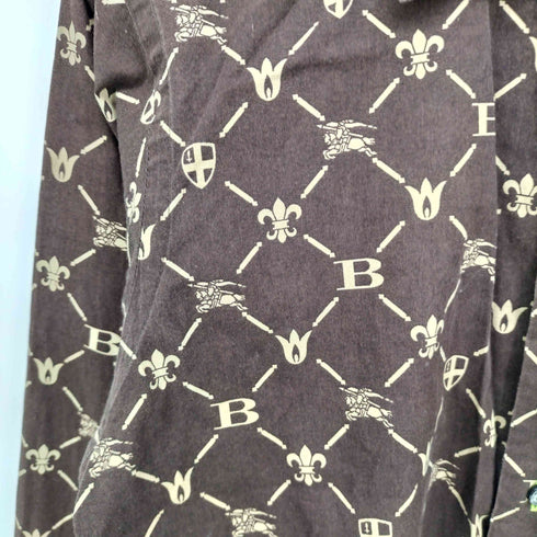 バーバリーブラックレーベル BURBERRY BLACK LABEL ホース モノグラム ボタンダウン L/S シャツ メンズ JPN:1
