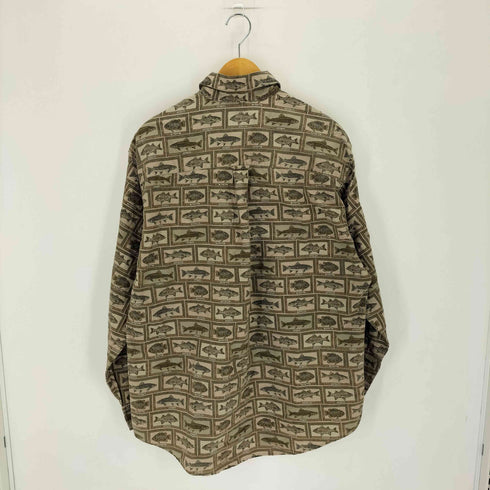 ウールリッチ WOOLRICH フィッシュ柄 L/S ボタンダウンシャツ メンズ L