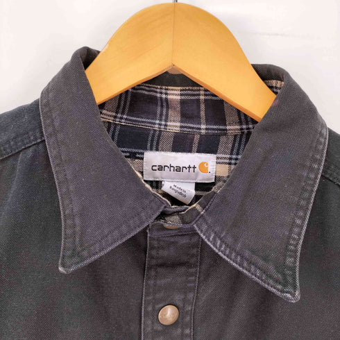 カーハート Carhartt Canvas Plaid Flannel Lined Shirt Jacket 裏地チェック メンズ import:L