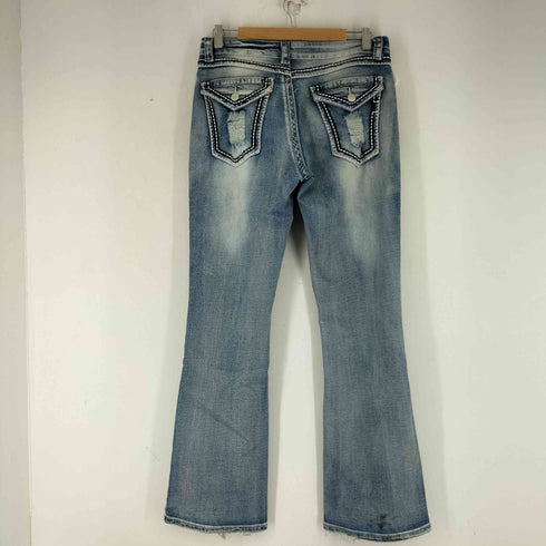 ウォッシュ加工 ダメージフレアデニムパンツ メンズ XXL