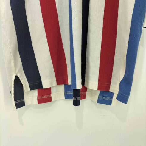 トミーヒルフィガー TOMMY HILFIGER 90s エンブレム 刺繍 トリコロール ストライプ ポロシャツ メンズ import:M