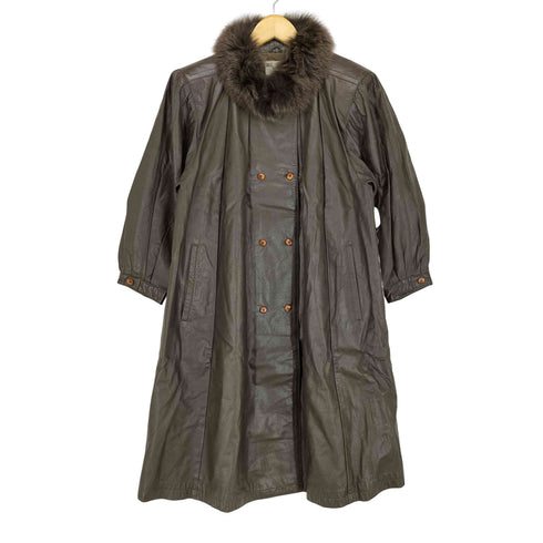 Angel Leather ファー付き レザー コート レディース FREE