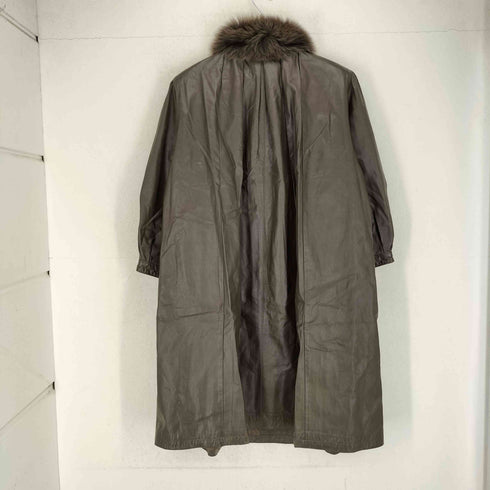 Angel Leather ファー付き レザー コート レディース FREE