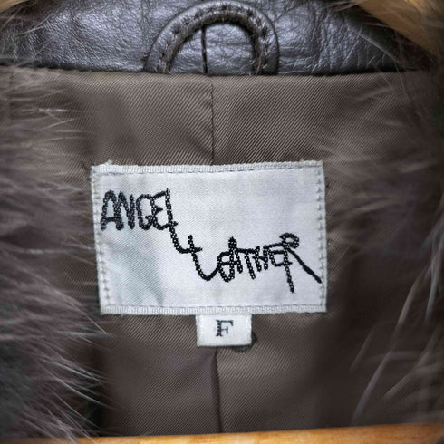 Angel Leather ファー付き レザー コート レディース FREE