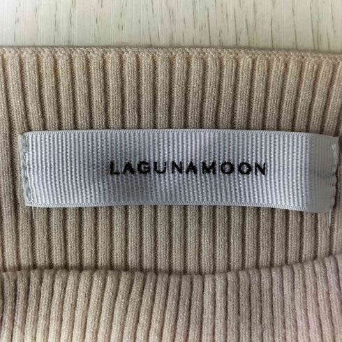 ラグナムーン LAGUNAMOON アシンメトリードレープフレアスリーブニット レディース FREE