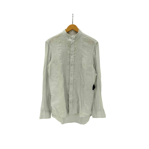 エンポリオアルマーニ EMPORIO ARMANI ピンタック バンドカラー L/S リネン シャツ メンズ 38/15