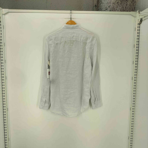 エンポリオアルマーニ EMPORIO ARMANI ピンタック バンドカラー L/S リネン シャツ メンズ 38/15