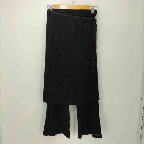 レイビームス Ray BEAMS 24SS シャーリング ストレッチ 巻きスカート付 フレア パンツ レディース