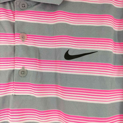 ナイキゴルフ NIKE GOLF DRI-FIT テックベントストライプ ポロシャツ メンズ import:M
