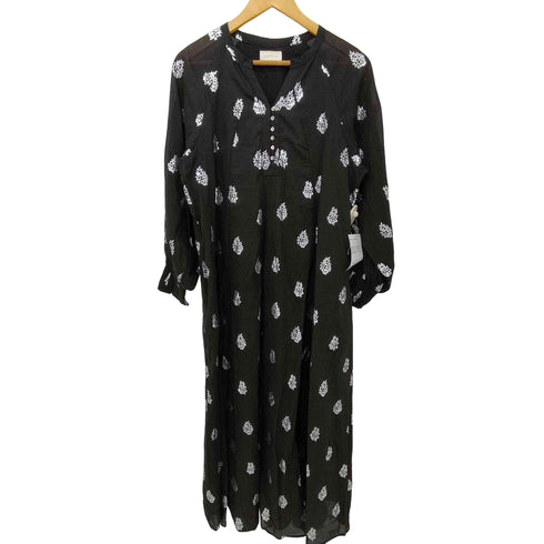 ヌキテパ NE QUITTEZ PAS 26SS Cotton Voile Foil Flower Print Sleeve Dress コットンボイル フラワー箔プリント スリーブ ドレス レディース JPN:M