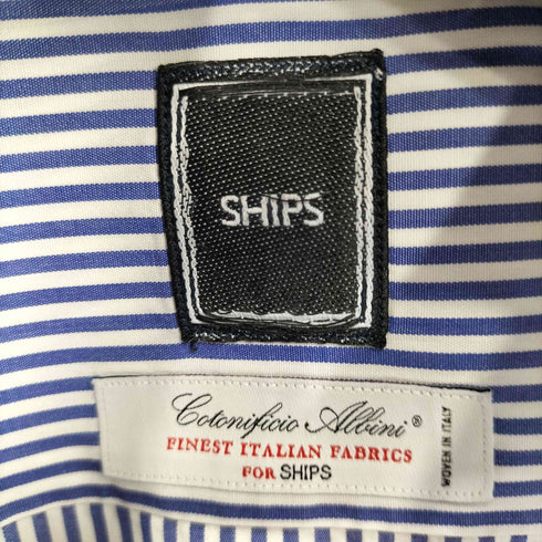 シップス SHIPS Cotonificio ALBINI ストライプ 長袖シャツ メンズ 39