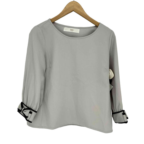 トッコクローゼット tocco closet ノーカラー リボンスリーブ ブラウス レディース JPN:L