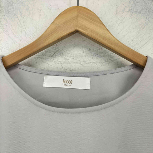 トッコクローゼット tocco closet ノーカラー リボンスリーブ ブラウス レディース JPN:L