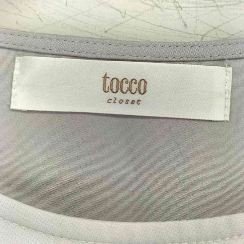 トッコクローゼット tocco closet ノーカラー リボンスリーブ ブラウス レディース JPN:L