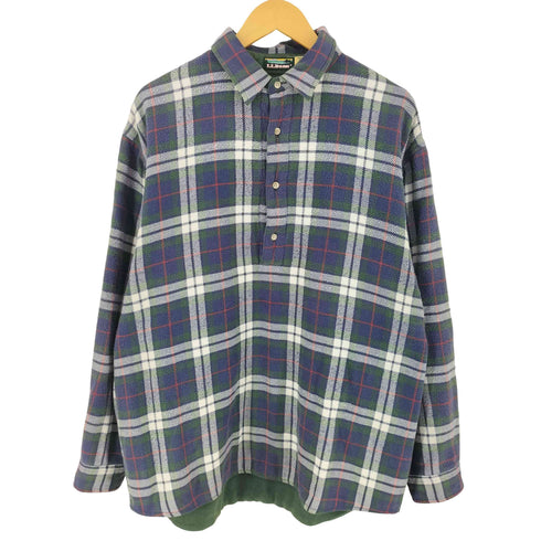 エルエルビーン L.L.Bean 80-90s MAURITIUS製 旧タグ 2枚生地 厚手 リバーシブルネルシャツ メンズ M