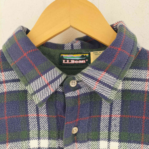 エルエルビーン L.L.Bean 80-90s MAURITIUS製 旧タグ 2枚生地 厚手 リバーシブルネルシャツ メンズ M