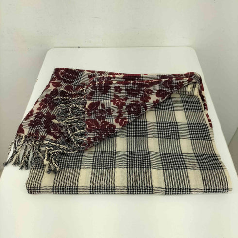 トリココムデギャルソン tricot COMME des GARCONS ボタニカル チェック柄 マフラー レディース
