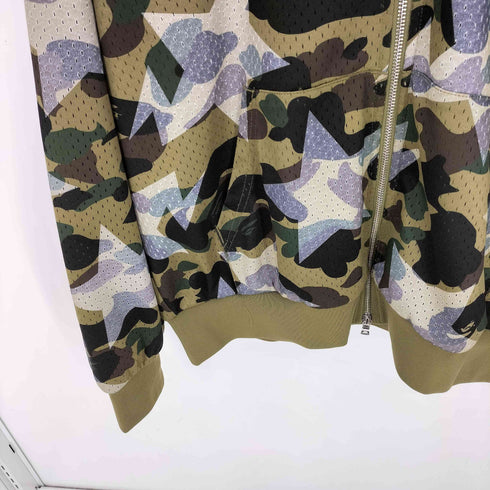 アベイシングエイプ A BATHING APE 26ss STA OVER PRINT 1ST CAMO MESH SHARK CROPPED FIT FULL ZIP HOODIE メンズ JPN:XL