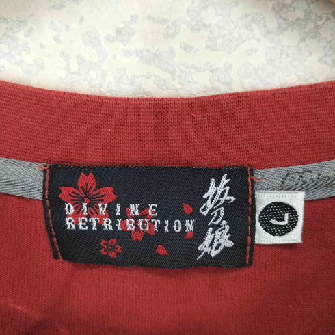 バットウムスメ DIVINE RETRIBUTION 抜刀娘 Japanese pattern 虎 和柄 クルーネックTシャツ メンズ JPN:L
