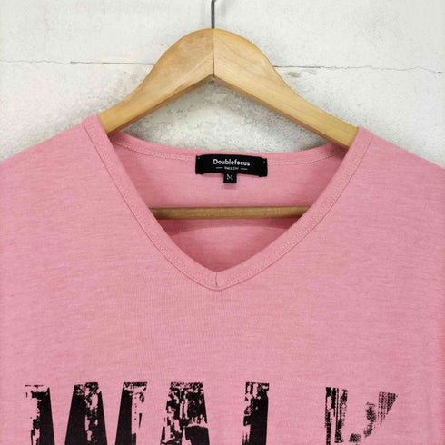 Doublefocus WALK フロントプリント L/S Vネックカットソー メンズ M