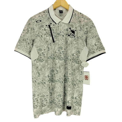オークリー OAKLEY フロントジップ ロゴ刺繍総柄ポロシャツ メンズ JPN:XL XL