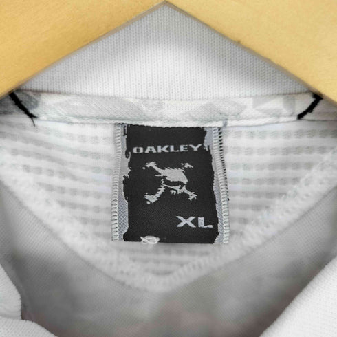 オークリー OAKLEY フロントジップ ロゴ刺繍総柄ポロシャツ メンズ JPN:XL XL