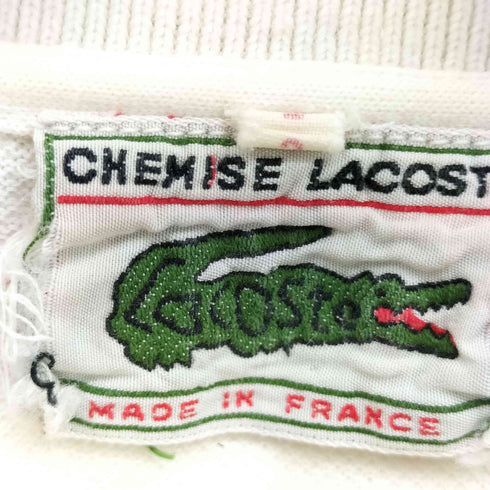 ラコステ LACOSTE 70S フランス製 ロゴ刺繍 鹿の子 L/S ポロ シャツ メンズ 3