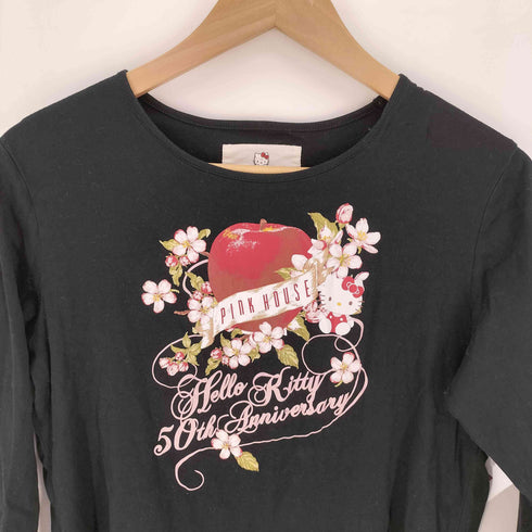 ピンクハウス PINK HOUSE 50周年記念 テーマパーク キャラクター コラボ プリント クルーネック L/S Tシャツ レディース JPN:4