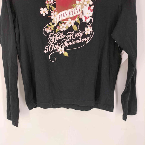ピンクハウス PINK HOUSE 50周年記念 テーマパーク キャラクター コラボ プリント クルーネック L/S Tシャツ レディース JPN:4