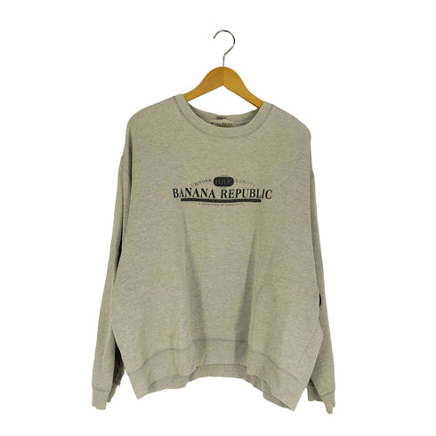 バナナリパブリック BANANA REPUBLIC 90s 白タグ ロゴ プリント クルーネック スウェット トレーナー メンズ import:XL