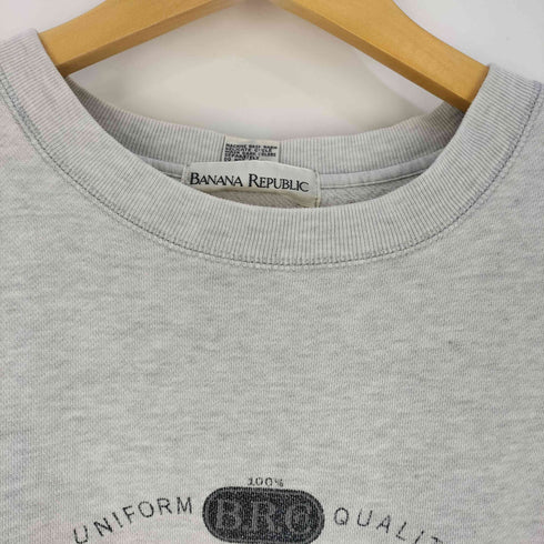 バナナリパブリック BANANA REPUBLIC 90s 白タグ ロゴ プリント クルーネック スウェット トレーナー メンズ import:XL