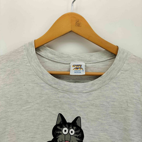 クレイジーシャツ CRAZY SHIRTS 90S USA製 キャラクター プリント S/S Tシャツ 猫 メンズ import:M