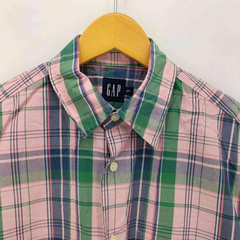 ギャップ Gap 00S OLD マドラスチェック レギュラーカラー ボックス S/S シャツ メンズ import:S