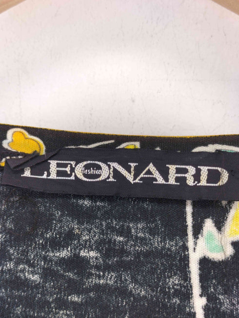 レオナール LEONARD コットン 花柄 ボートネック ショートスリーブ カットソー レディース import:L