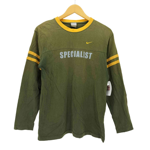 ナイキ NIKE 00S スウッシュ ロゴ フロント プリント クルーネック L/S Tシャツ メンズ import:M