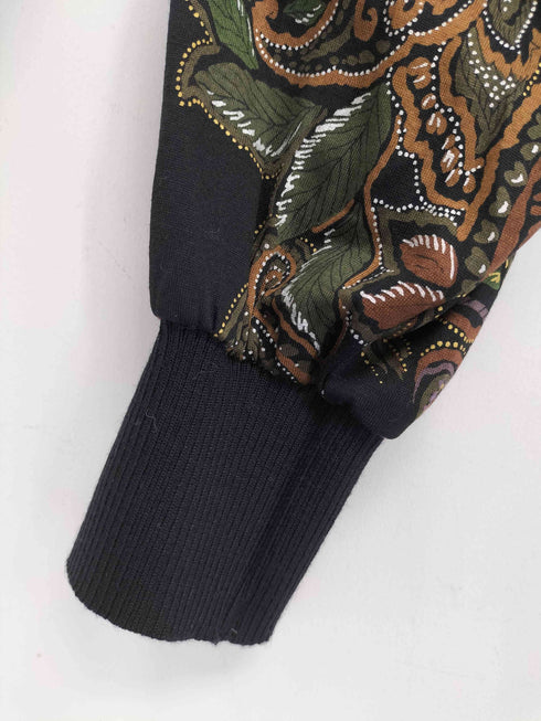 レオナール LEONARD ウール シルク混 花柄 Vネック リブ カットソー レディース import:L