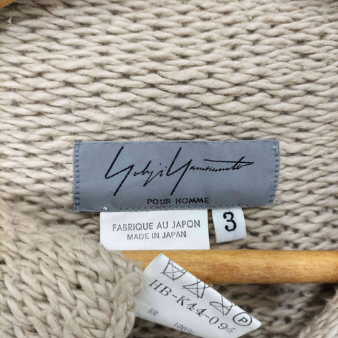 ヨウジヤマモトプールオム Yohji Yamamoto POUR HOMME ヘンリーネック コットン ニット 半袖 メンズ JPN:3